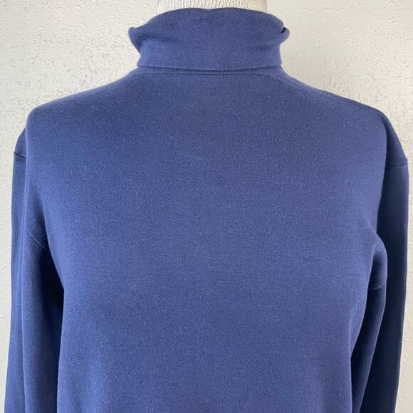 Cross Creek Blue Long Sleeve Turtleneck Top Size L EUC - Picture 2 of 7
